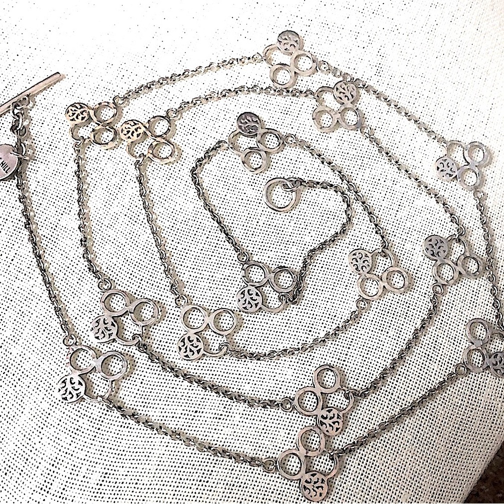 LOIS HILL Sterling Silver Triple Station Necklace with Cutout Circle Designs